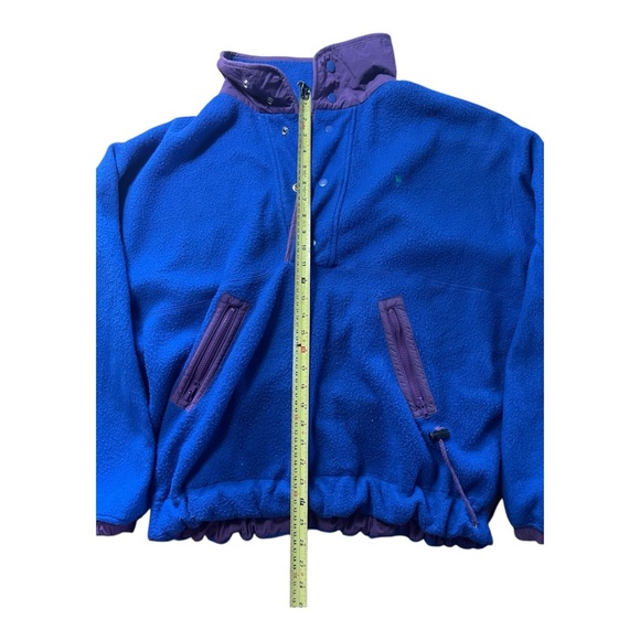 Vtg Knights Of Round Table Fleece Jacket Pullover Snap Blue/Purple 90’s 80s L - Picture 6 of 10